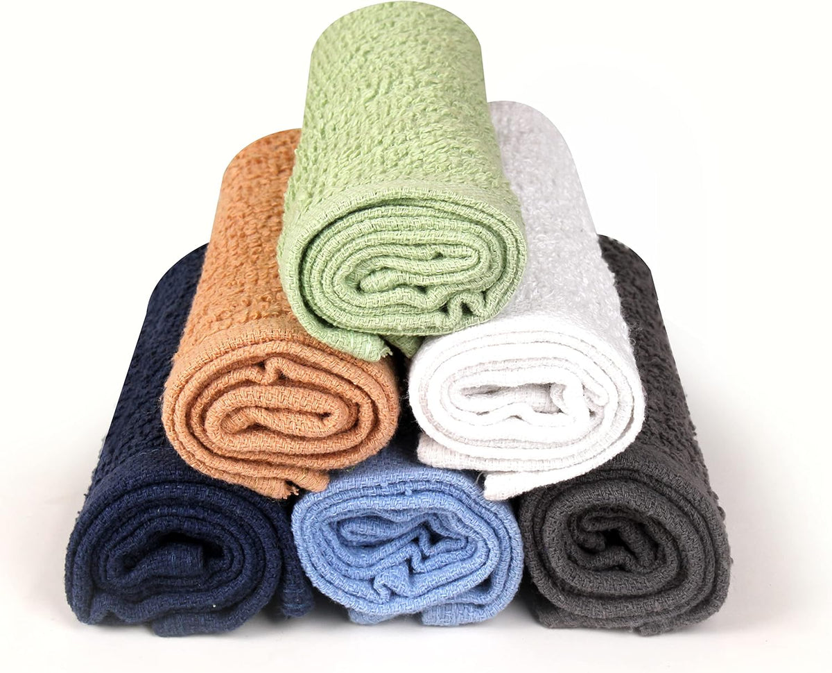 Towel and Linen Mart 100% Cotton - 24 Pack Wash Cloth Set - Flannel Face Cloths, Highly Absorbent and Soft Feel Fingerti