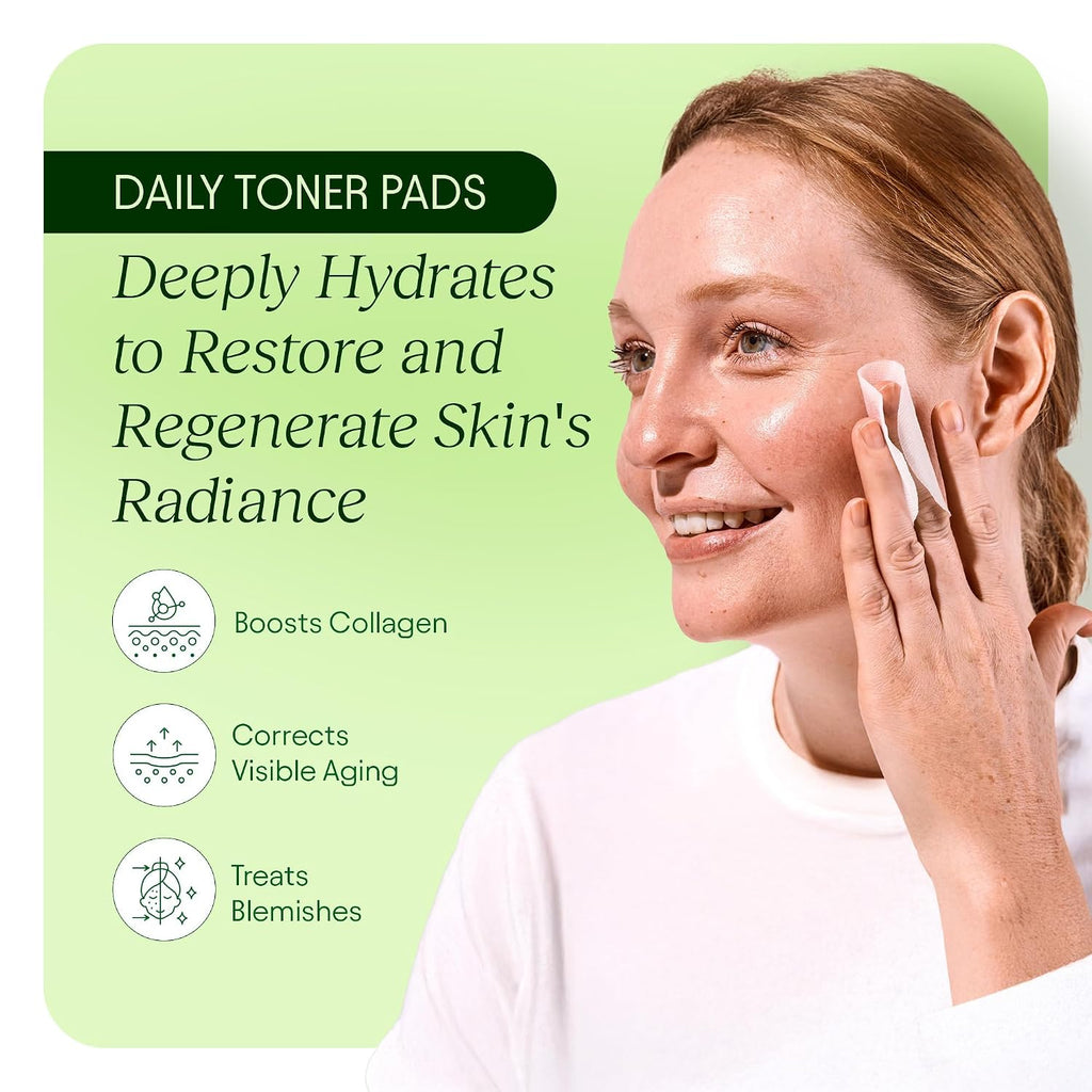 JIYU Toner Pads - Korean Skincare for Dark Spots, Wrinkles & Dull Skin - Hydrating Facial Treatment with Snail Mucin, Ni