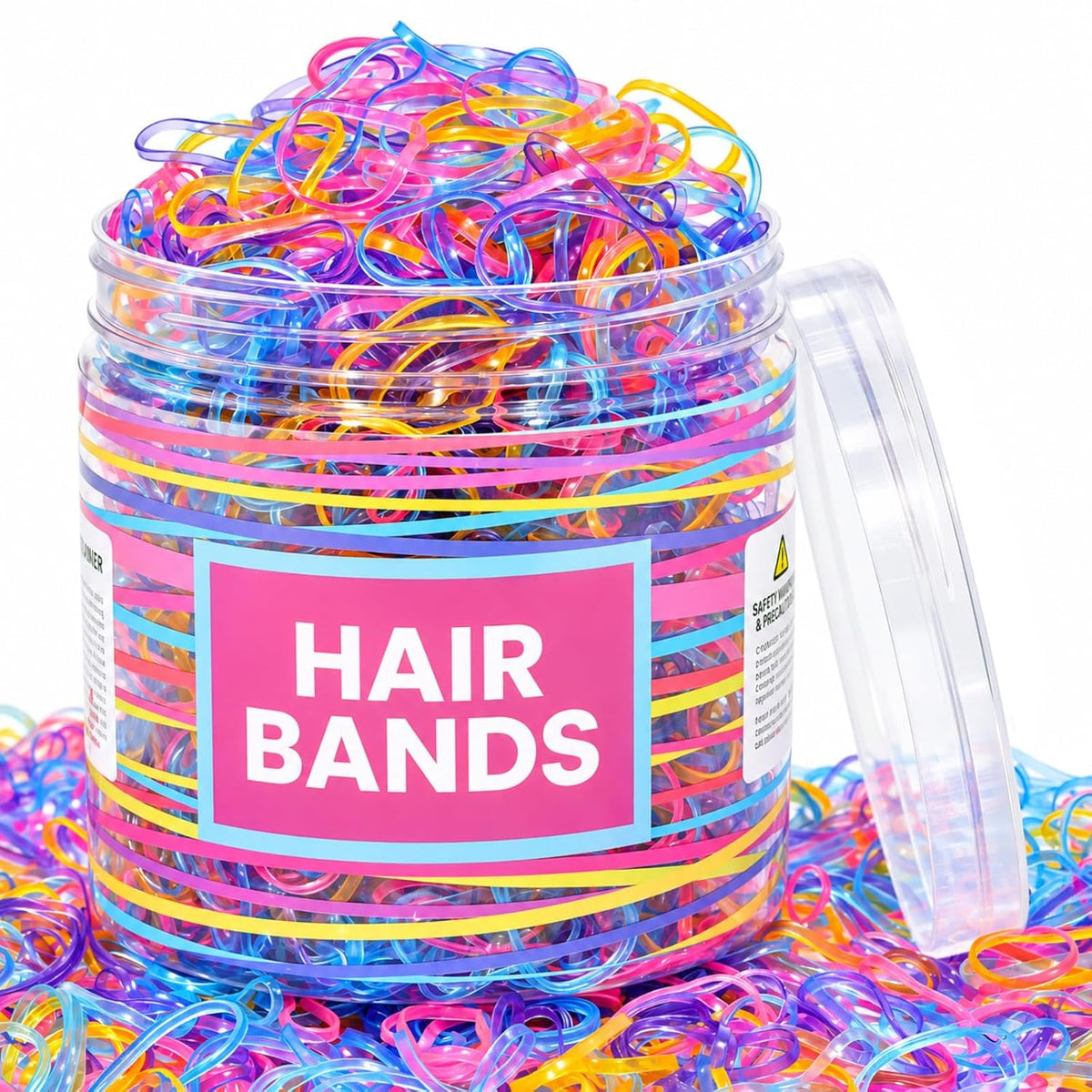 Teenitor 2000Pcs Clear Hair Ties Small Hair Elastics Rubber Hair Bands