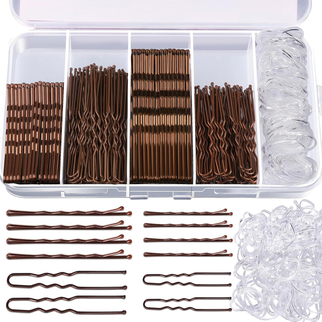Teenitor 300Pcs Bobby Pins Hair Pins, Hair Pin for Women Bobby Pins Brown