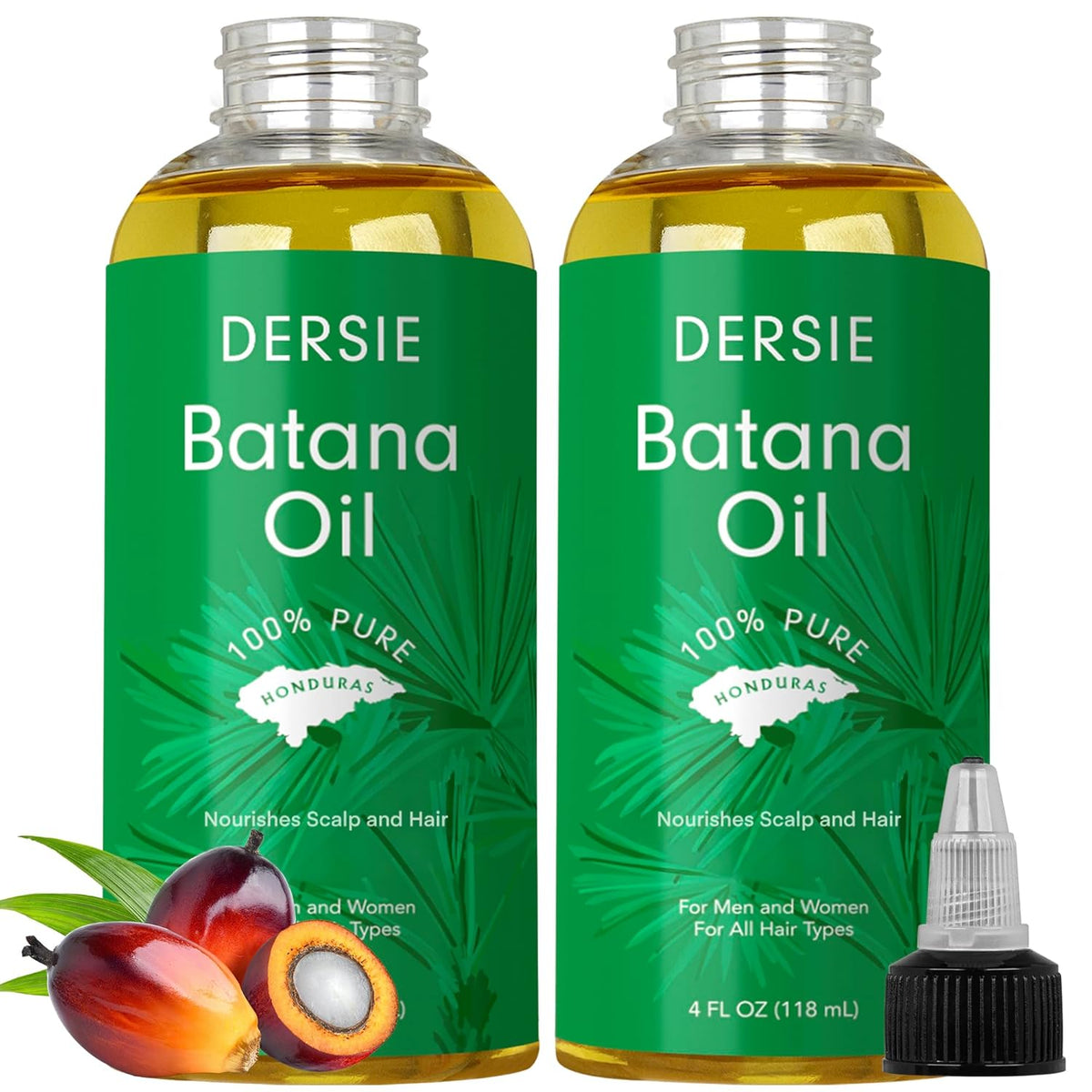 Dersie 100% Pure Batana Oil - Organic Lightweight Leave-In & Pre-Wash Oil for Dry, Damaged, High Porosity Hair - Scalp &