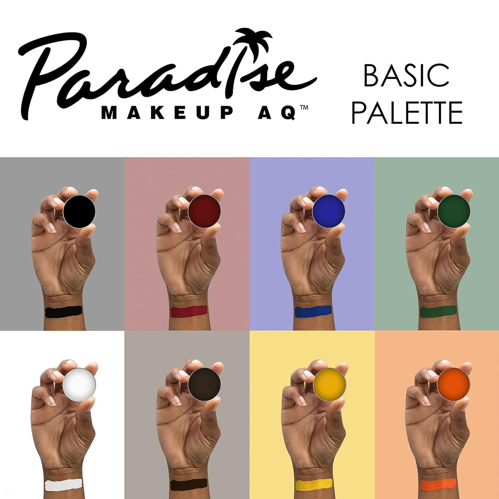 Mehron Makeup Paradise AQ - BASIC PALETTE, Water-Activated Face Paint