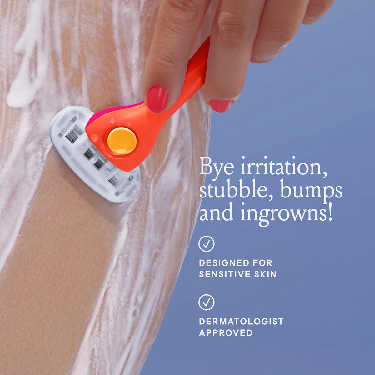 Billie Razors for Women, Sunburst - 1 Handle, 2 Refills & Magnetic Holder