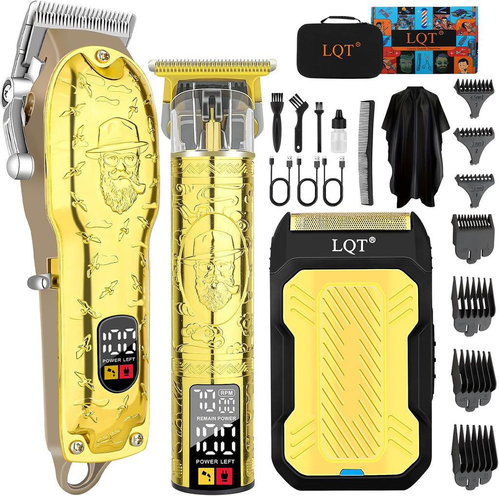 Hair Clippers Set for Men, Hair Clipper Trimmer with LED Display, Professional Cordless Hair Clipper Shaver Beard Trimme
