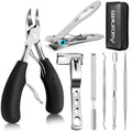 Toenail Clippers for Seniors Thick Toenails, Aucurwen Heavy Duty Toe Nail Clippers Adult Thick Nails Long Handle, Large 