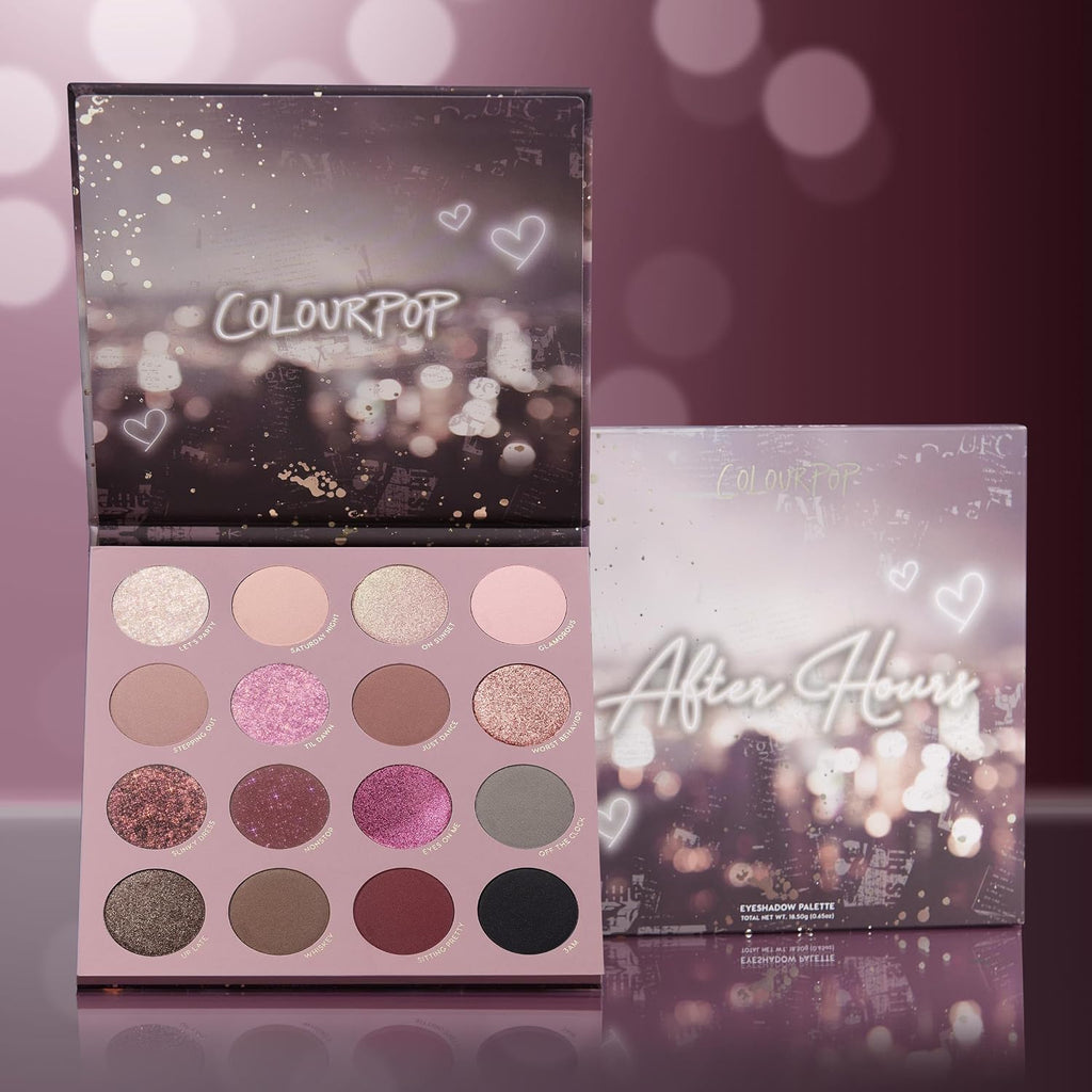 ColourPop After Hours Eyeshadow Palette - Smokey Mauve Makeup Palette with Metallic, Matte, Glitter & Matte Sparkle Fini
