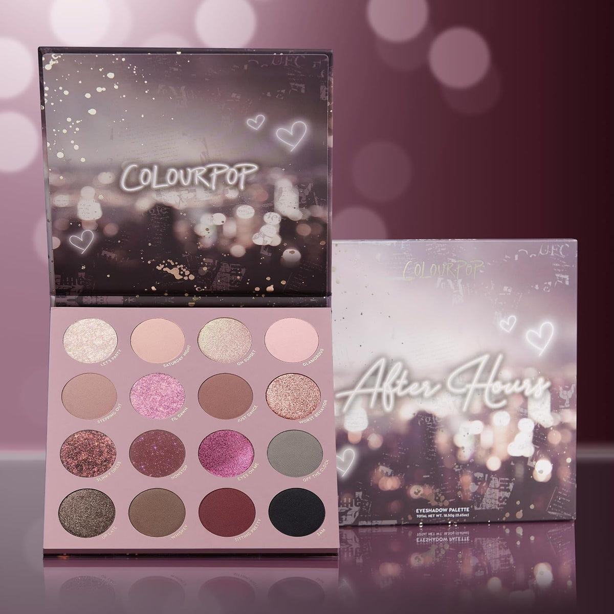 ColourPop After Hours Eyeshadow Palette - Smokey Mauve Makeup Palette with Metallic, Matte, Glitter & Matte Sparkle Fini