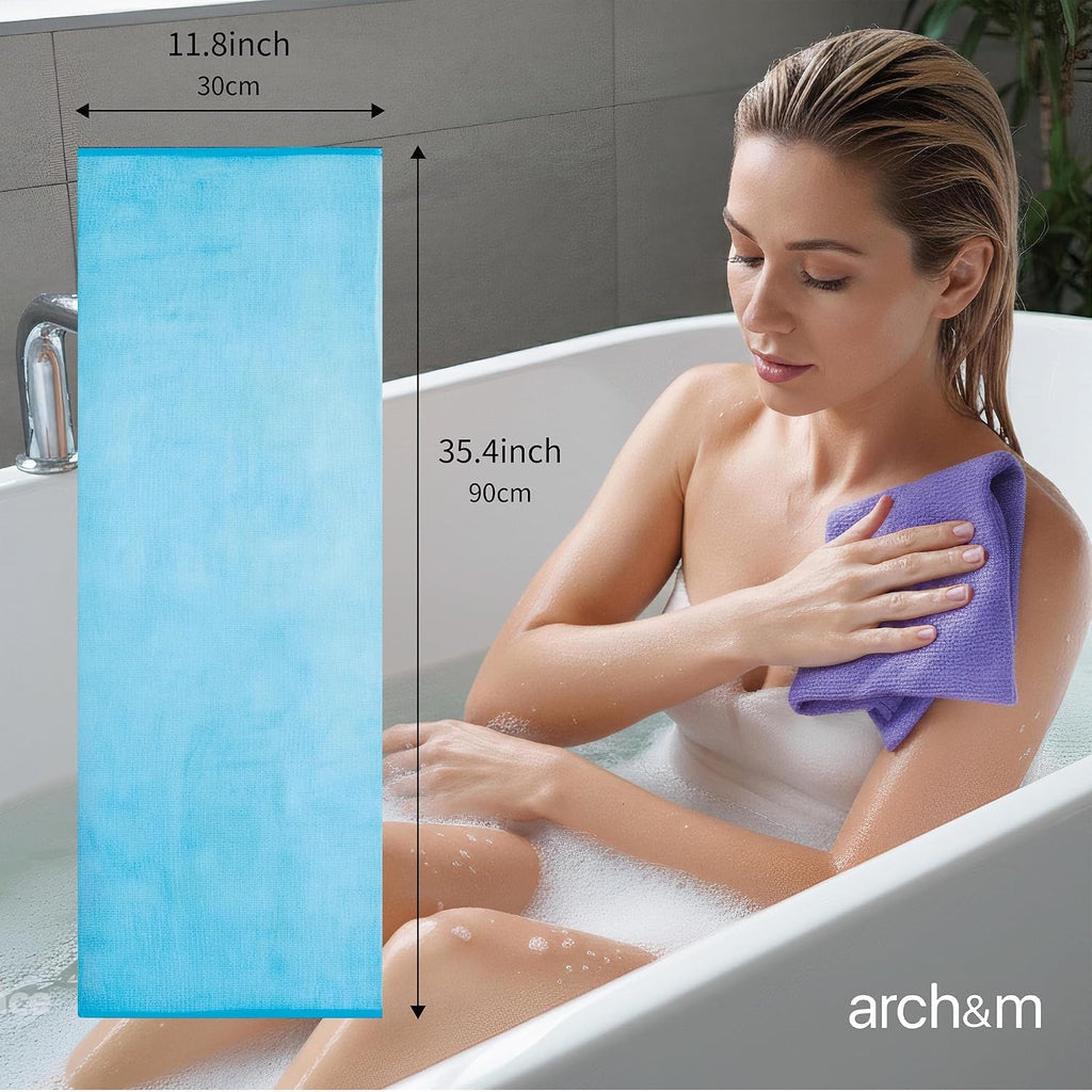 Exfoliating Washcloth & Japanese Shower Towel, 3 Pack, Body Scrubber