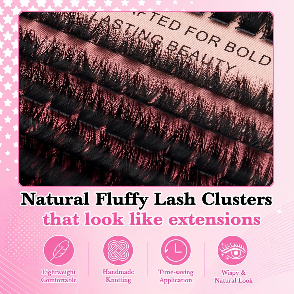 680PCS Fairy Lash Clusters Kit with Spikes Fluffy Volume T50 80D 100D 120D