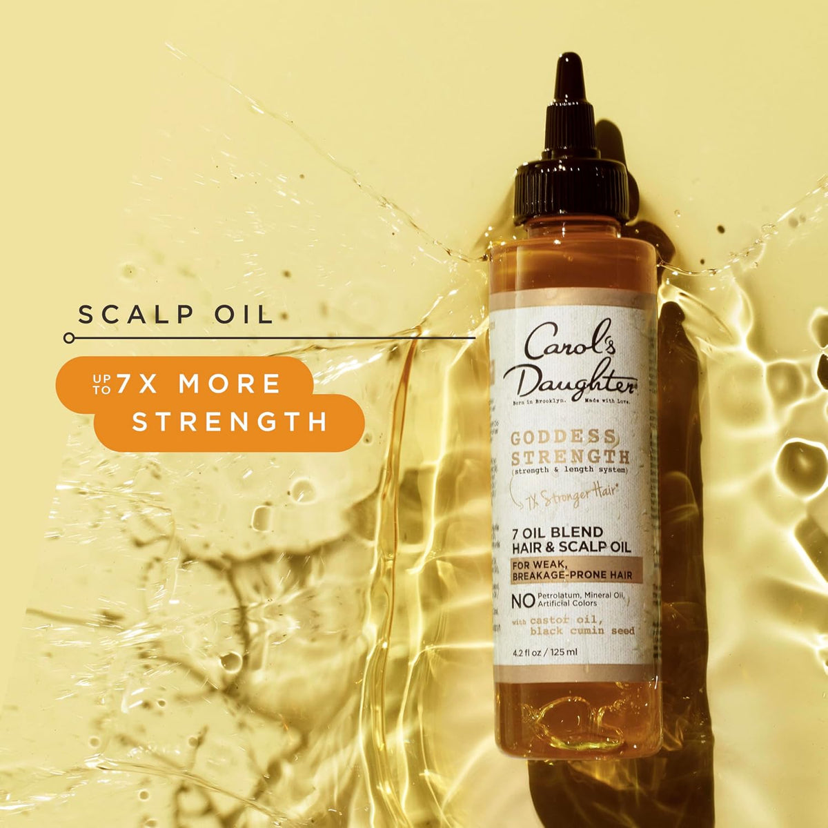 Carol's Daughter Goddess Strength 7 Oil Blend Scalp and Hair Oil for Waves, Coils and Curls, Hair Treatment with Castor 