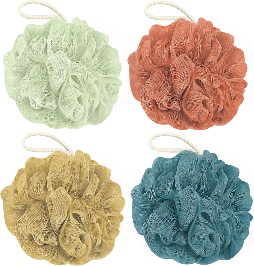 Shower Loofah Bath Sponge, 60G Exfoliating Body Scrubber 4 Pack