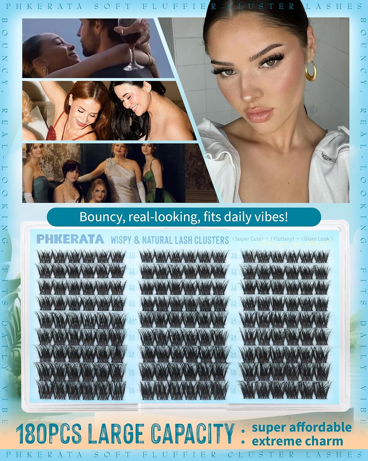 Fluffy Lash Clusters Wispy Eyelash Clusters Natural C Curl