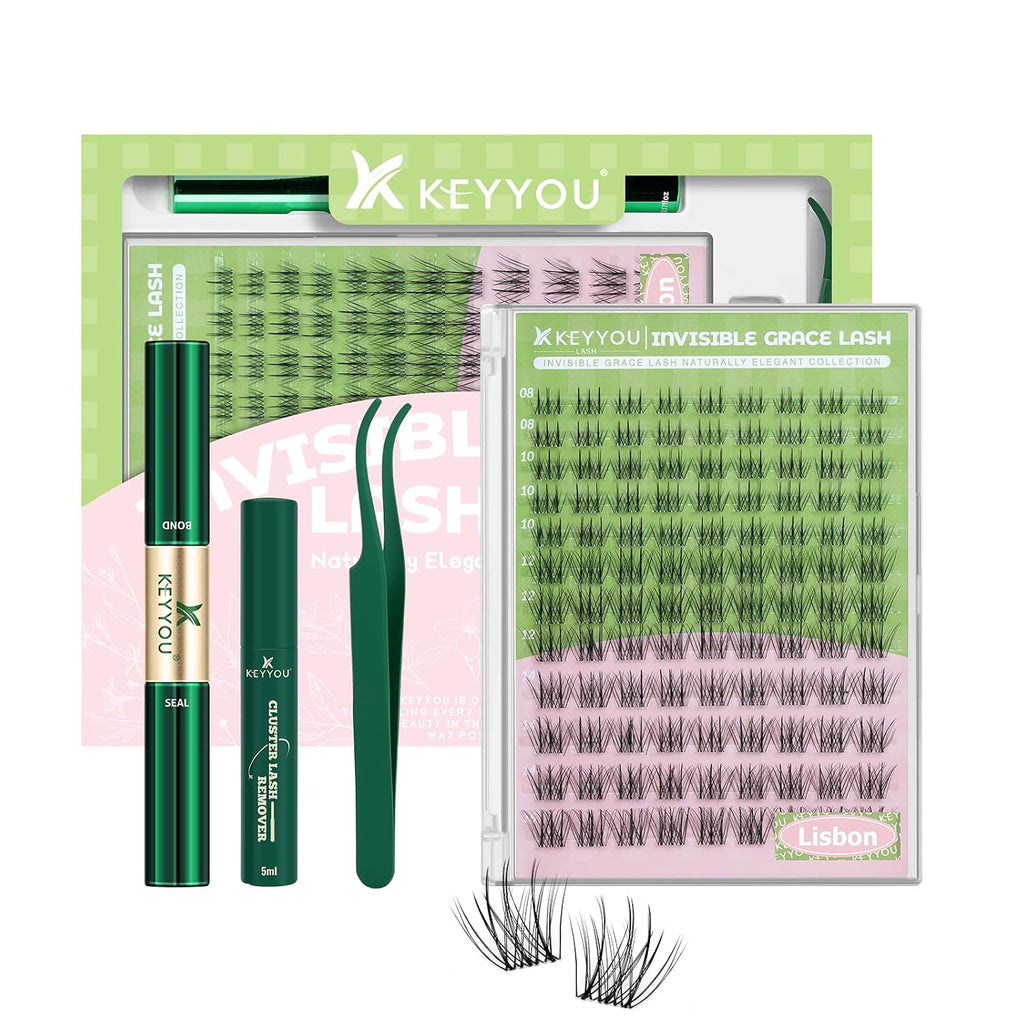 KEYYOU Natural Lash Clusters,Aurora Wispy Lashes,Seamless Mascara Look