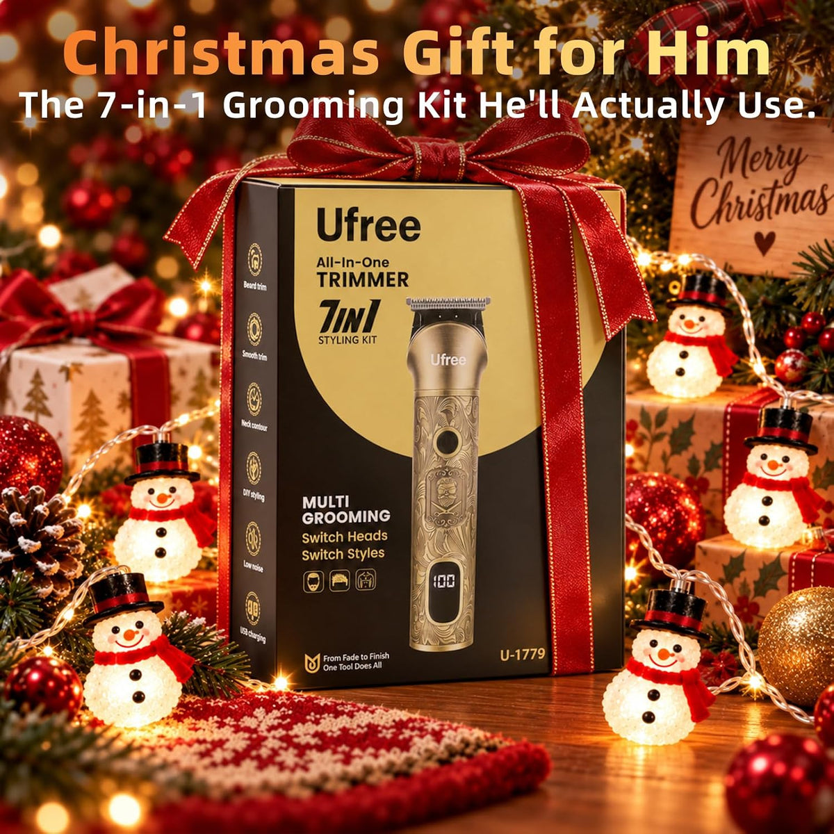 Ufree Professional Beard Trimmer for Men, Electric Shaver Razor, Men Gift