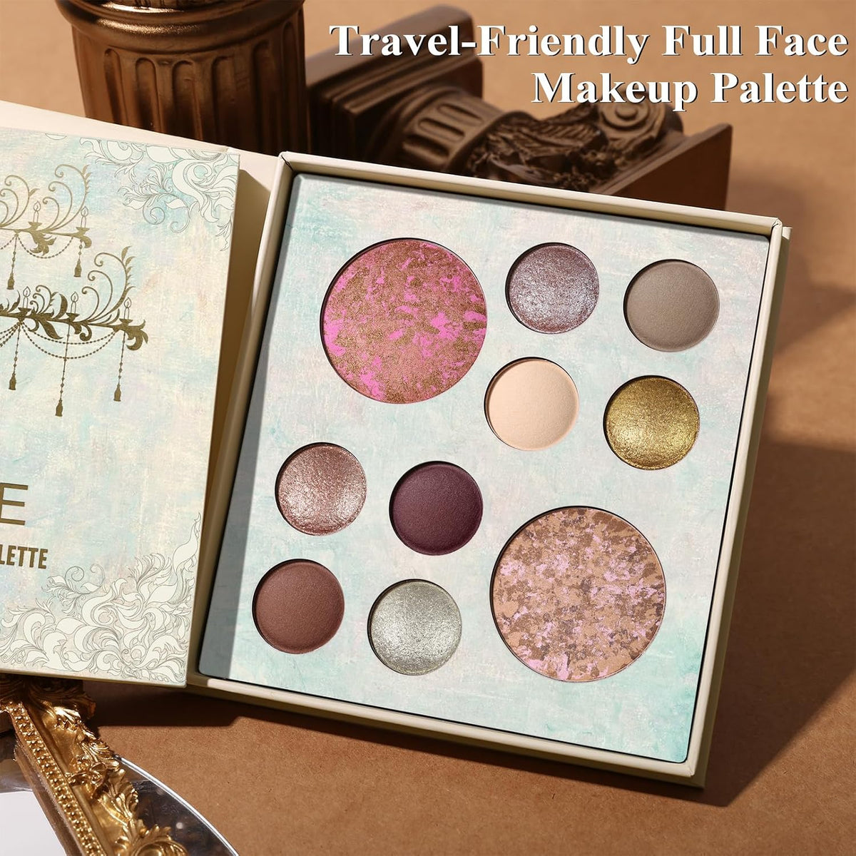 UCANBE All in One Baked Makeup Palette – Eyeshadow, Blush & Bronzer Face Kit, Full Face Makeup Gift Set for Women, Neutr