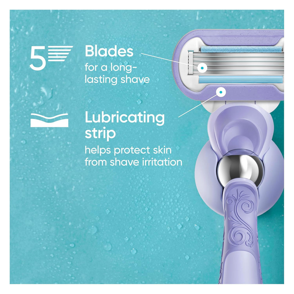 Gillette Venus Deluxe Smooth Swirl Womens Razor Blade Refills, 6 Count, Moisture Ribbon to Protect Against Irritation