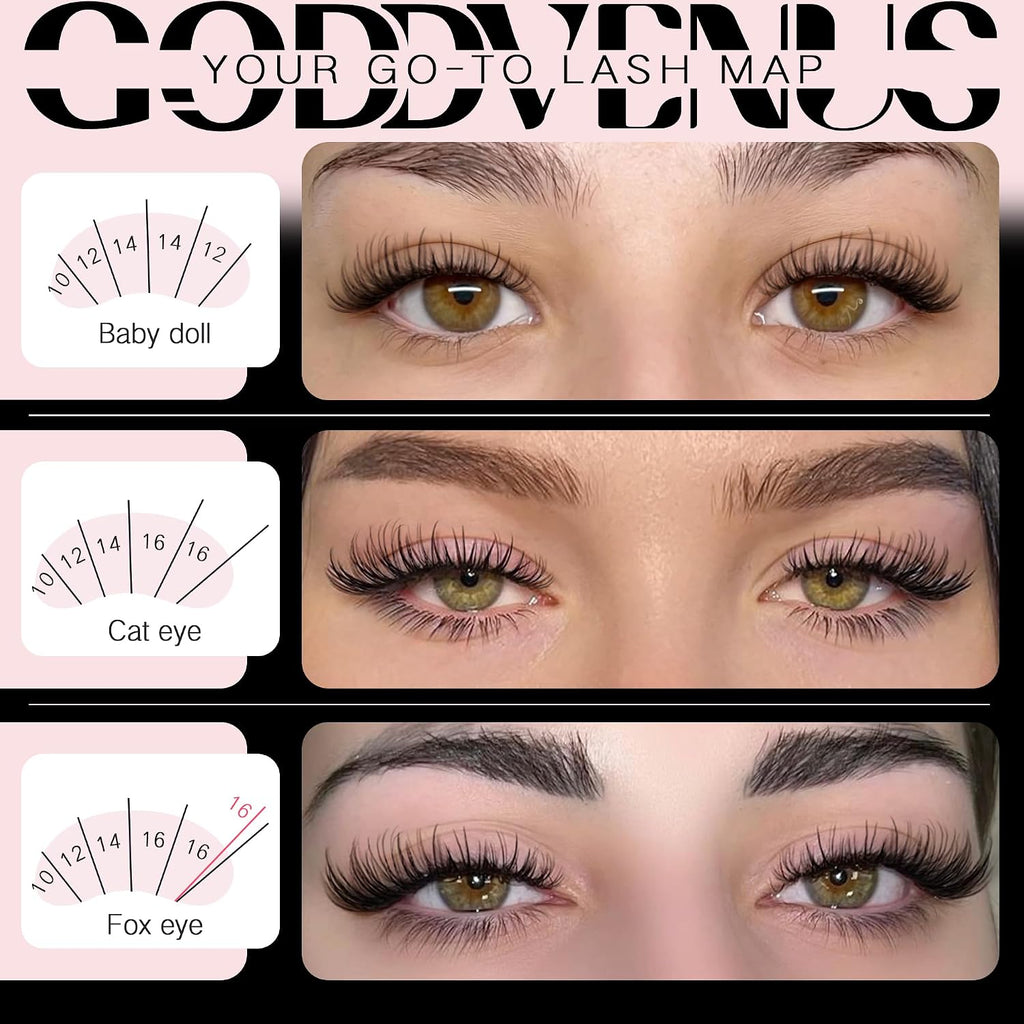 Goddvenus Lash Clusters Natural Wispy Cluster Eyelash Extensions, DIY Lash Extension at Home for Natural Look, D Curly I