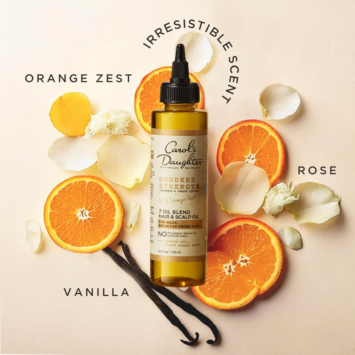 Carol's Daughter Goddess Strength 7 Oil Blend Scalp and Hair Oil for Waves, Coils and Curls, Hair Treatment with Castor 