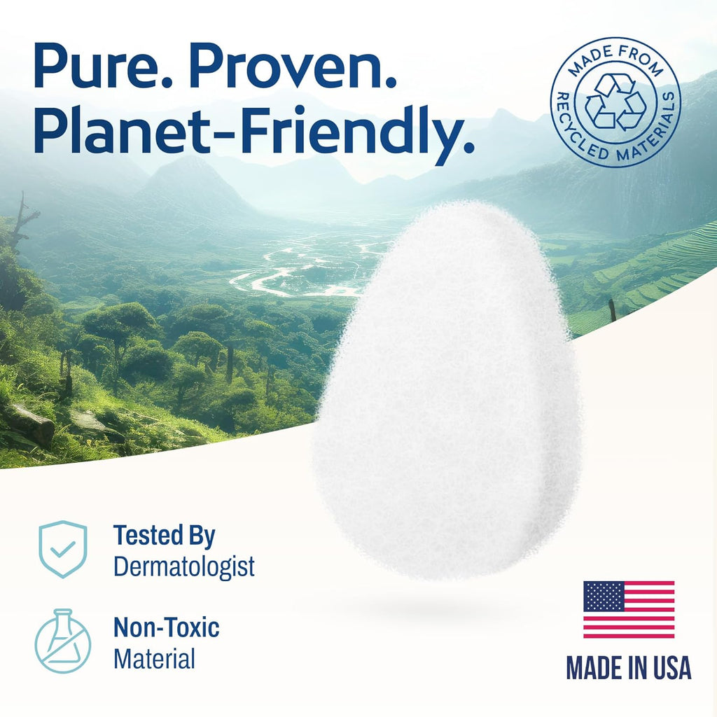 HartFelt [10 Pack] Regular Exfoliating Facial Sponge for Face - Daily Cleansing Scrubber - Buf Dirt Away with Puf Styled