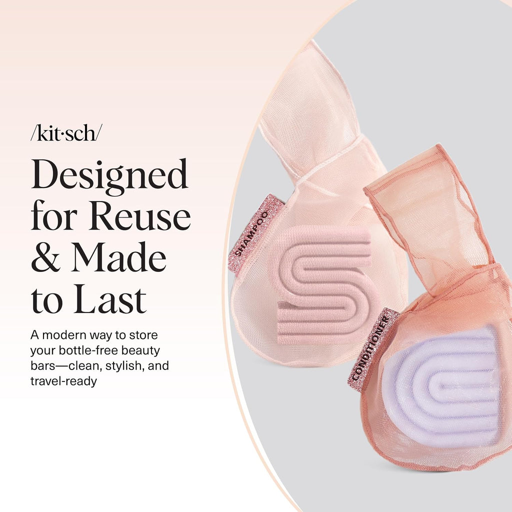 Kitsch Soap Saver Bag – Patented Mesh Bag Soap Holder – 2pc Set