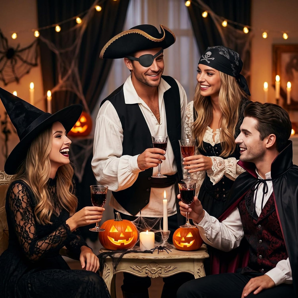 Eye Patch for Adults – Soft Black Eyepatch for Pirate Costume, Cosplay, Halloween, Adjustable Eye Patches for Dress Up
