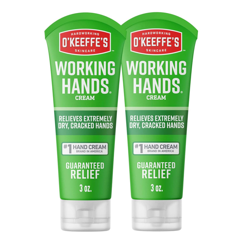 O'Keeffe's Working Hands Hand Cream for Extreme Dryness - 3 oz Tube (2 Pack) - Repairing Skincare for Cracked, Dry Hands