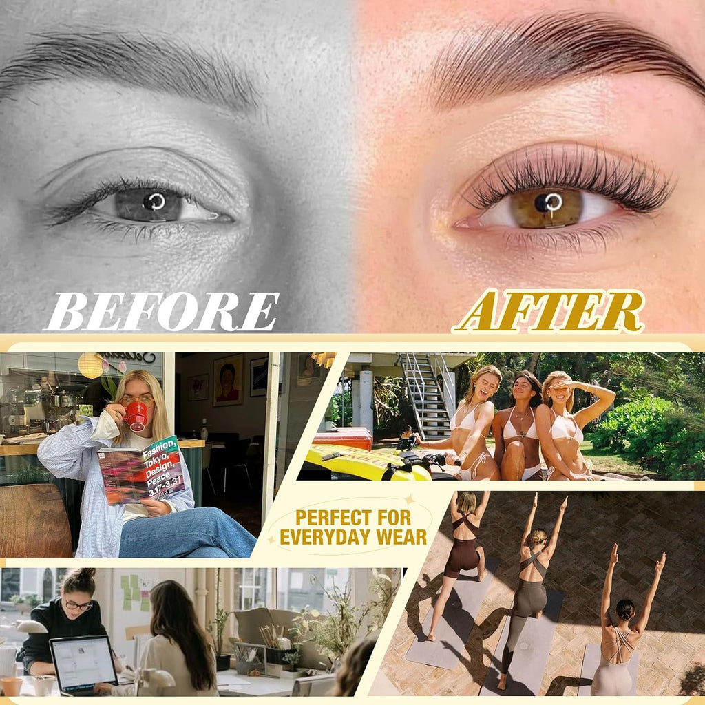 Short Lash Clusters Natural Cluster Eyelash Extensions 8-10-12MM Clear Band Cluster Lashes Extensions Wispy Individual L