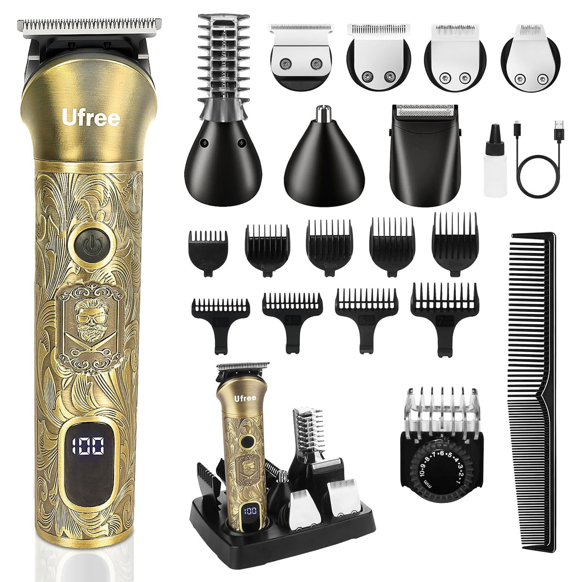 Ufree Professional Beard Trimmer for Men, Electric Shaver Razor, Men Gift