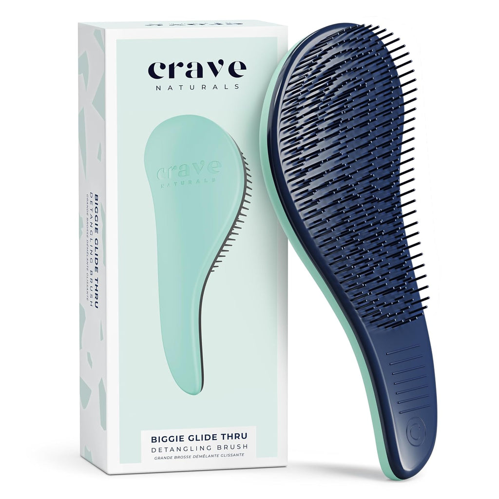 Crave Naturals Glide Thru Detangling Brush, Detangler Brush for Curly, Straight, Wet and Dry Hair Comb for Adults and Ki