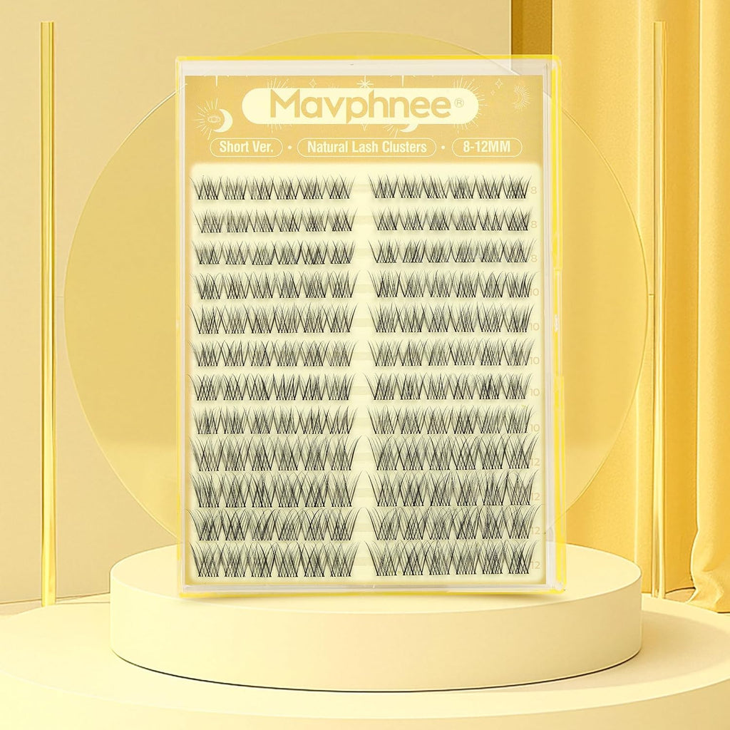 Short Lash Clusters Natural Cluster Eyelash Extensions 8-10-12MM Clear Band Cluster Lashes Extensions Wispy Individual L