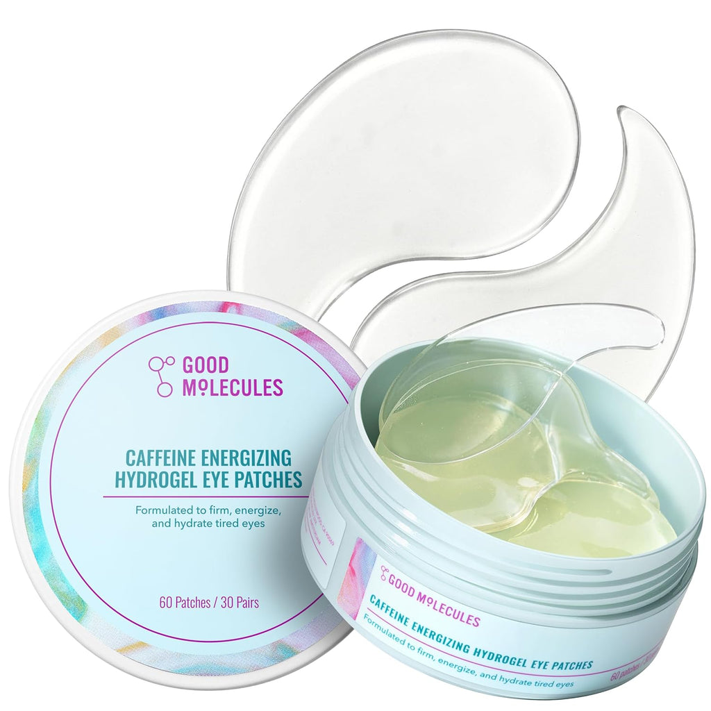 Good Molecules Caffeine Energizing Hydrogel Eye Patches - Eye Mask with Hyaluronic Acid Hydrate and Reduce Puffiness - P