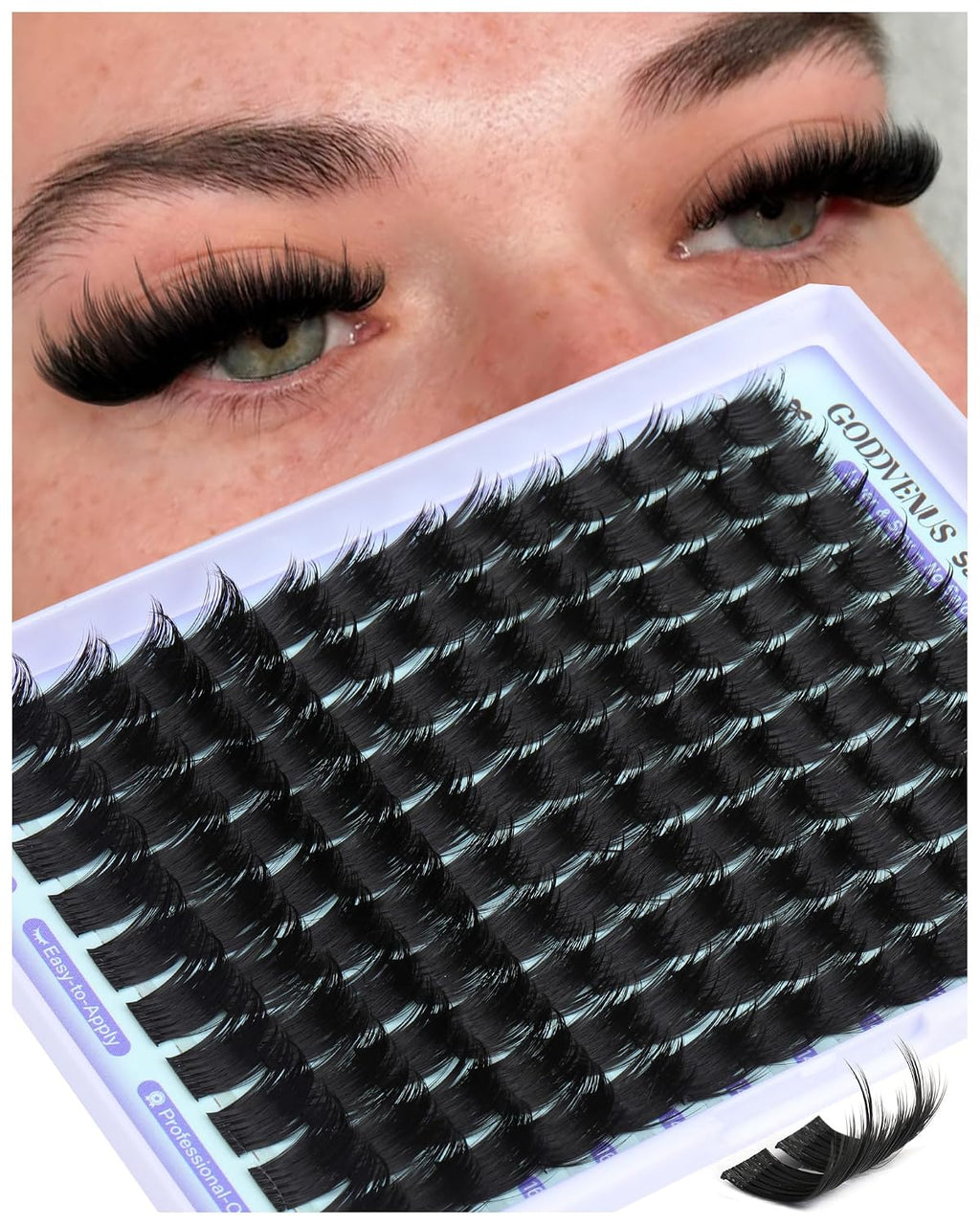 Goddvenus Manga Lash Clusters With Spikes Wispy Cluster Eyelash Extensions Full-volume Anime Eyelashes Clusters Reusable