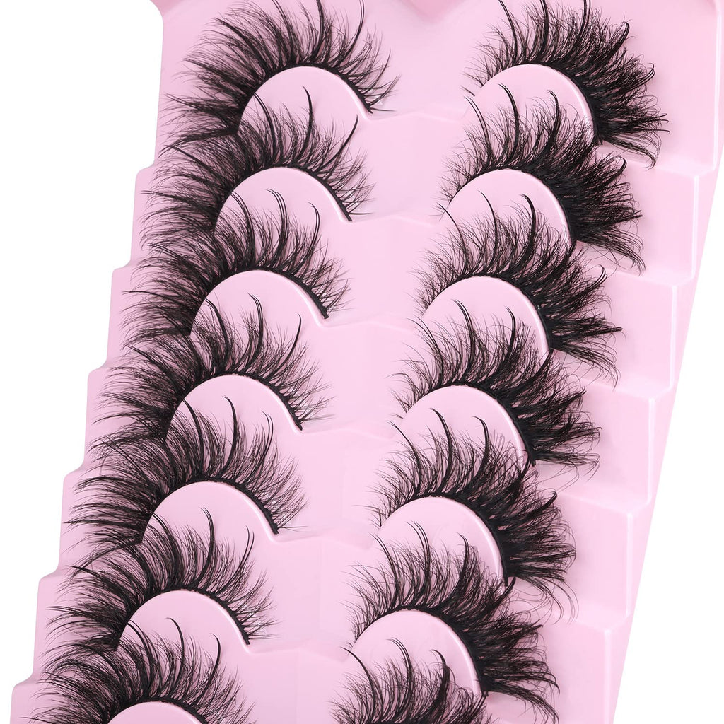 Fox Eye Lashes Wispy Faux Mink Lashes Volume Fairy Cat Eye Lashes That Look Like Extensions Spiky Fake Eyelashes 20mm Lo