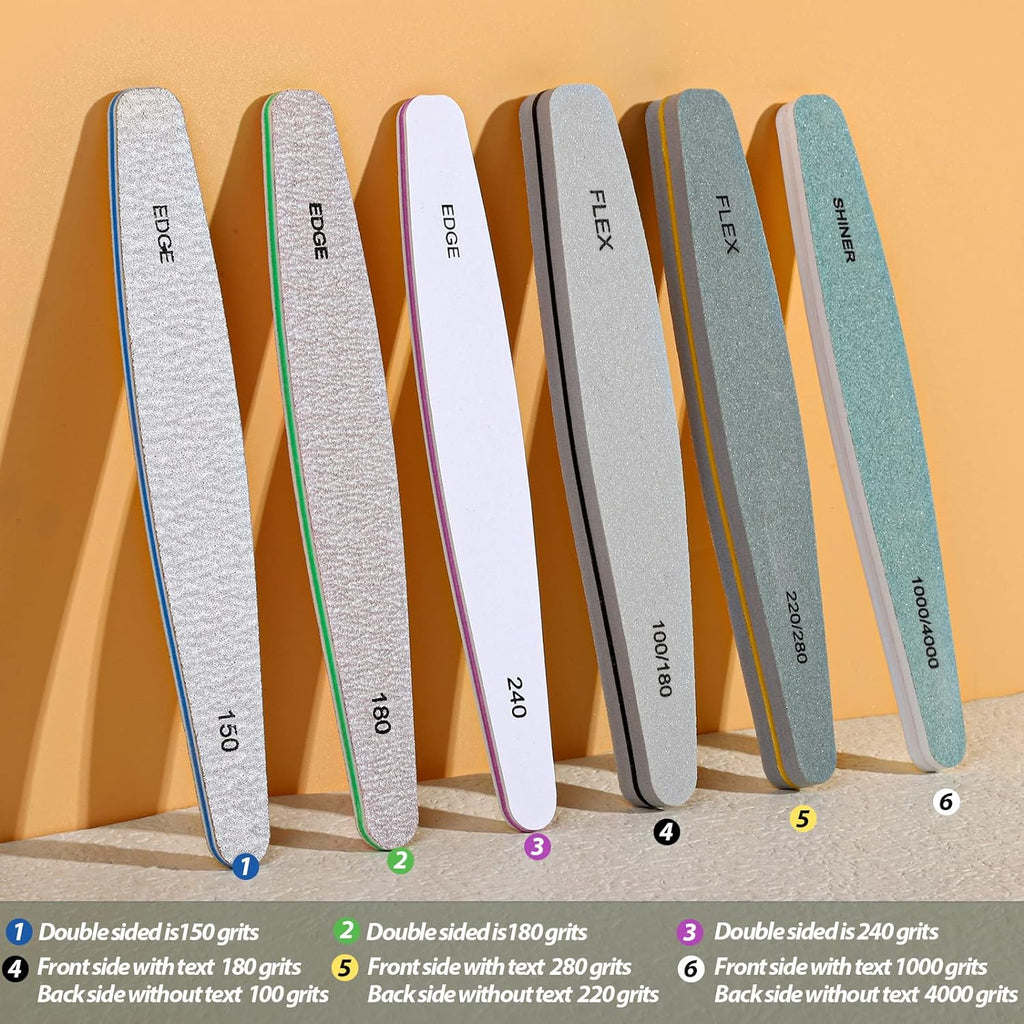 Teenitor Nail File Nail Buffer, 6 pcs Nail Files and Buffers for Natural Nails, Emery Boards for Nails, Nail Buffer and 