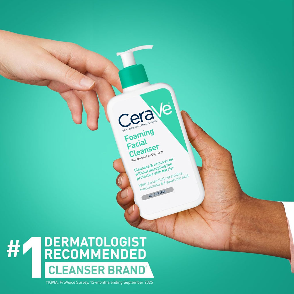 CeraVe Foaming Facial Cleanser, Gentle Cleanser for Oily Skin, 16fl oz
