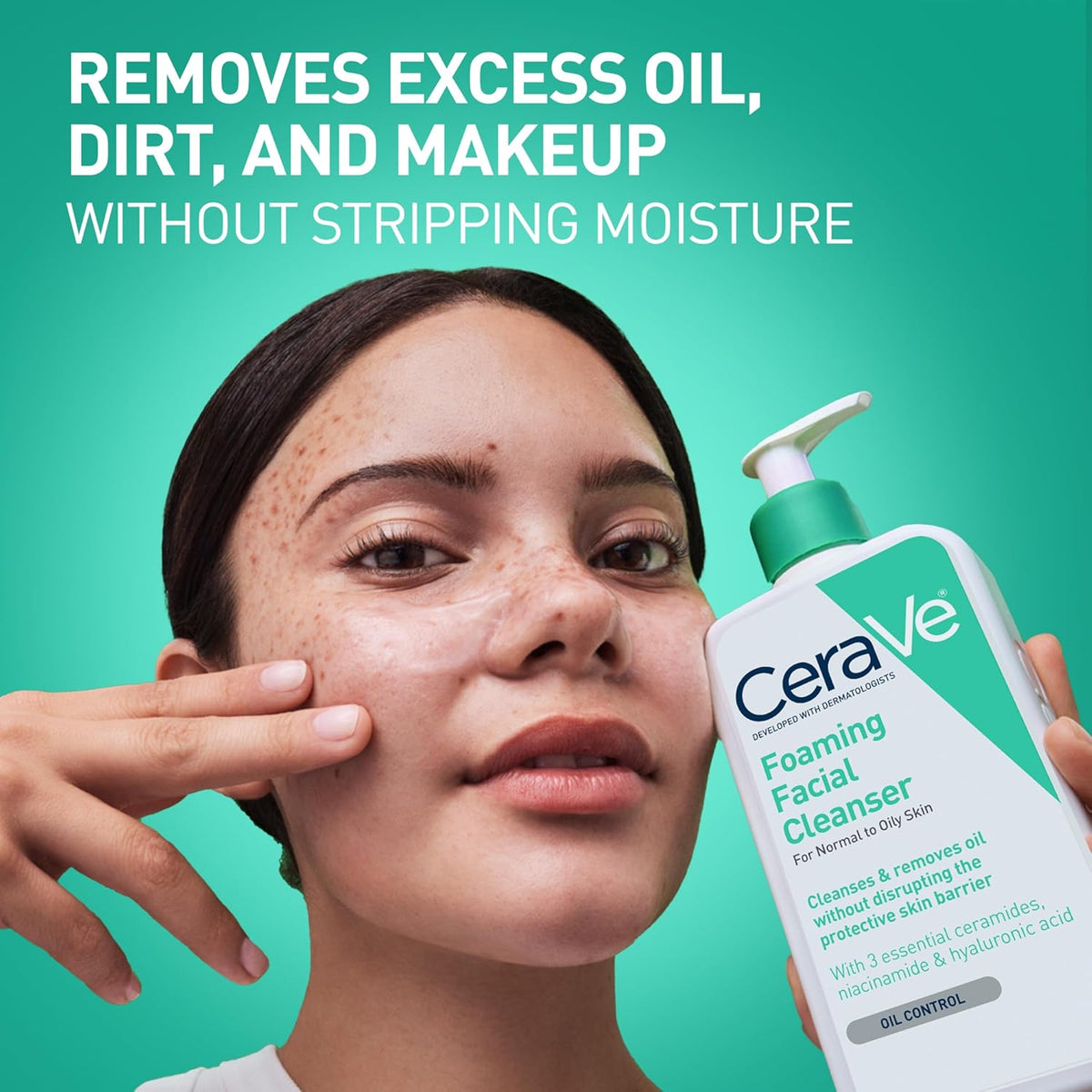 CeraVe Foaming Facial Cleanser, Gentle Cleanser for Oily Skin, 16fl oz
