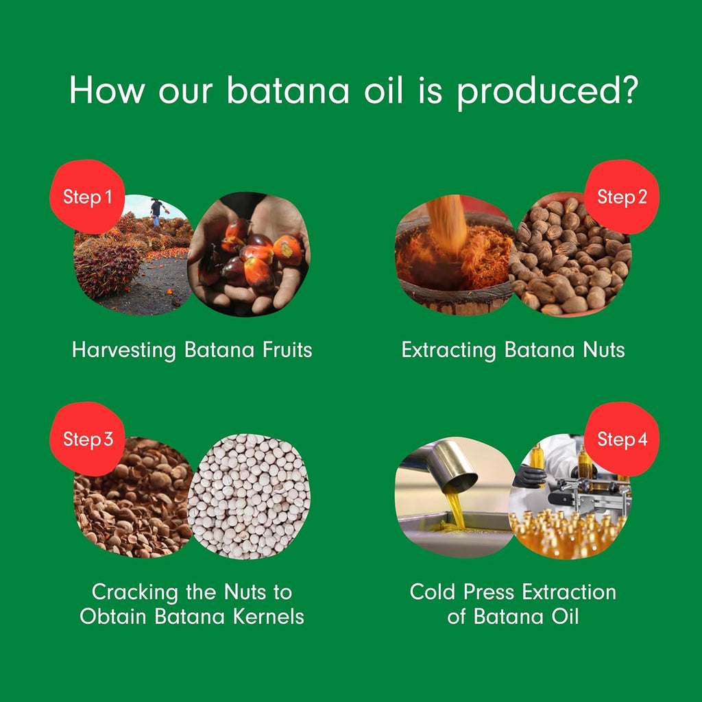 Dersie 100% Pure Batana Oil - Organic Lightweight Leave-In & Pre-Wash Oil for Dry, Damaged, High Porosity Hair - Scalp &