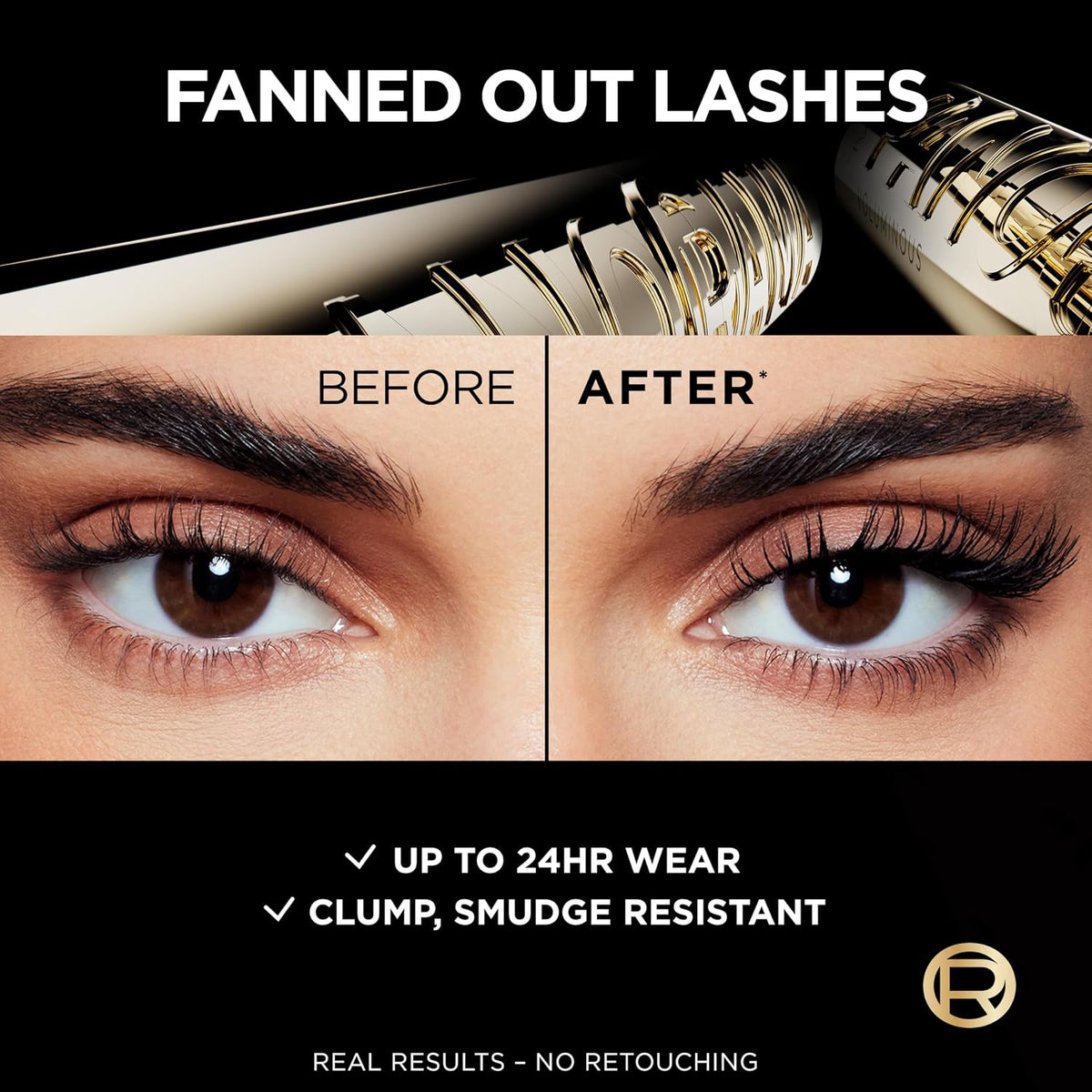 L'Oreal Paris Voluminous Panorama Mascara, Volumizing and Lengthening Mascara, Washable Longwear and Smudge Resistant Ma