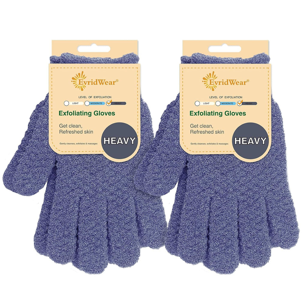 Evridwear Exfoliating Dual Texture Bath Gloves for Shower, Spa, Massage and Body Scrubs, Dead Skin Cell Remover, Gloves 