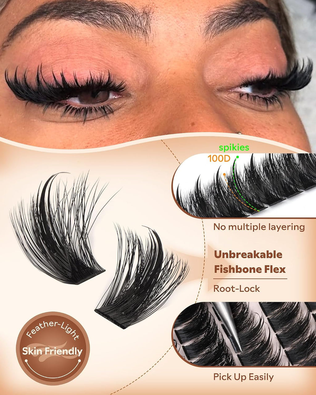Goddvenus Manga Lash Clusters With Spikes Wispy Cluster Eyelash Extensions Full-volume Anime Eyelashes Clusters Reusable