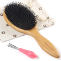 BESTOOL Hair Brush-Boar Bristle Hair Brushes Natural Bamboo Wooden Cushion Massage Anti Static Large Paddle Hairbrush fo