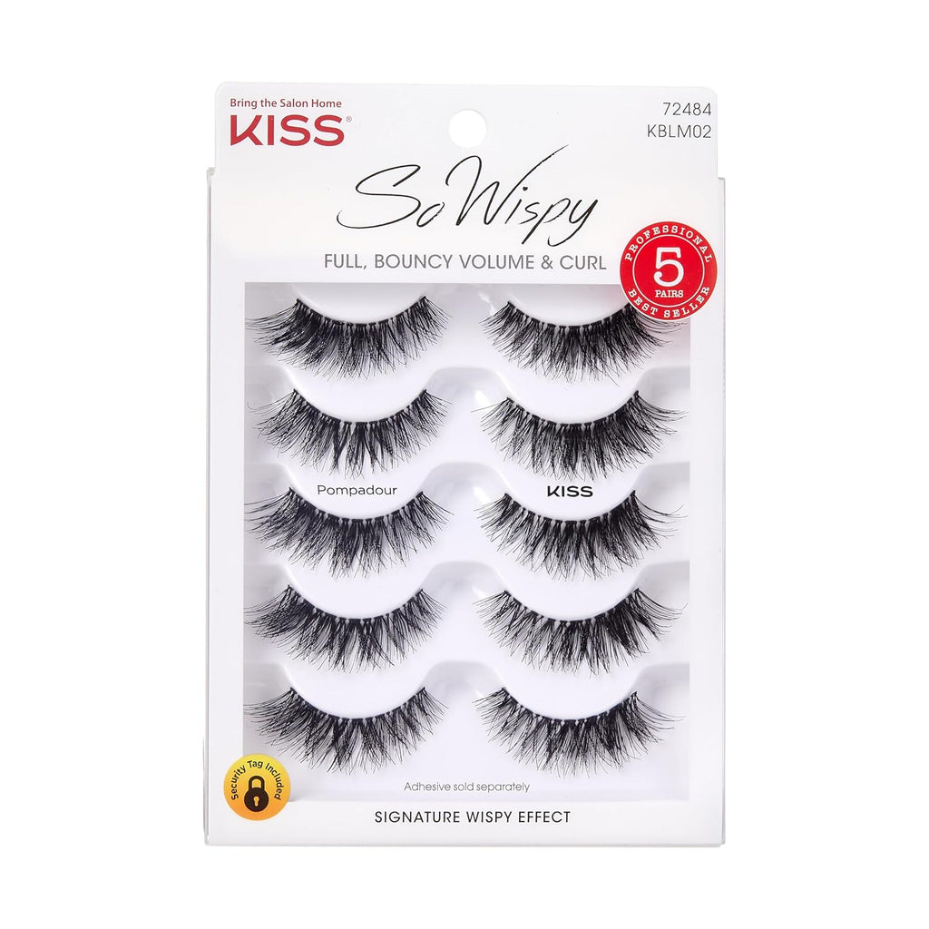 Kiss So Wispy, False Eyelashes, '', 12mm, Includes 5 Pairs Of Lashes, Easy to Apply, Reusable Lash Clusters