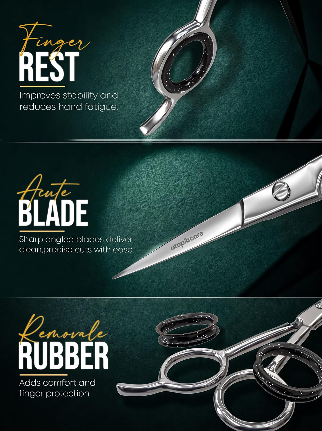 Premium Hair Cutting Scissors 6.5inch Stainless Steel Hair Scissors