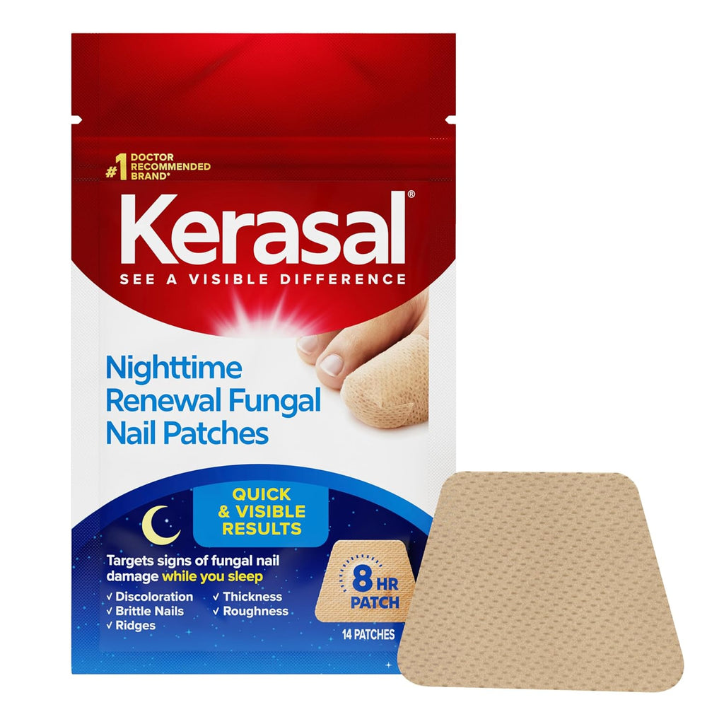 Kerasal Nighttime Renewal Fungal Nail Patches, Overnight Repair, 14 Count