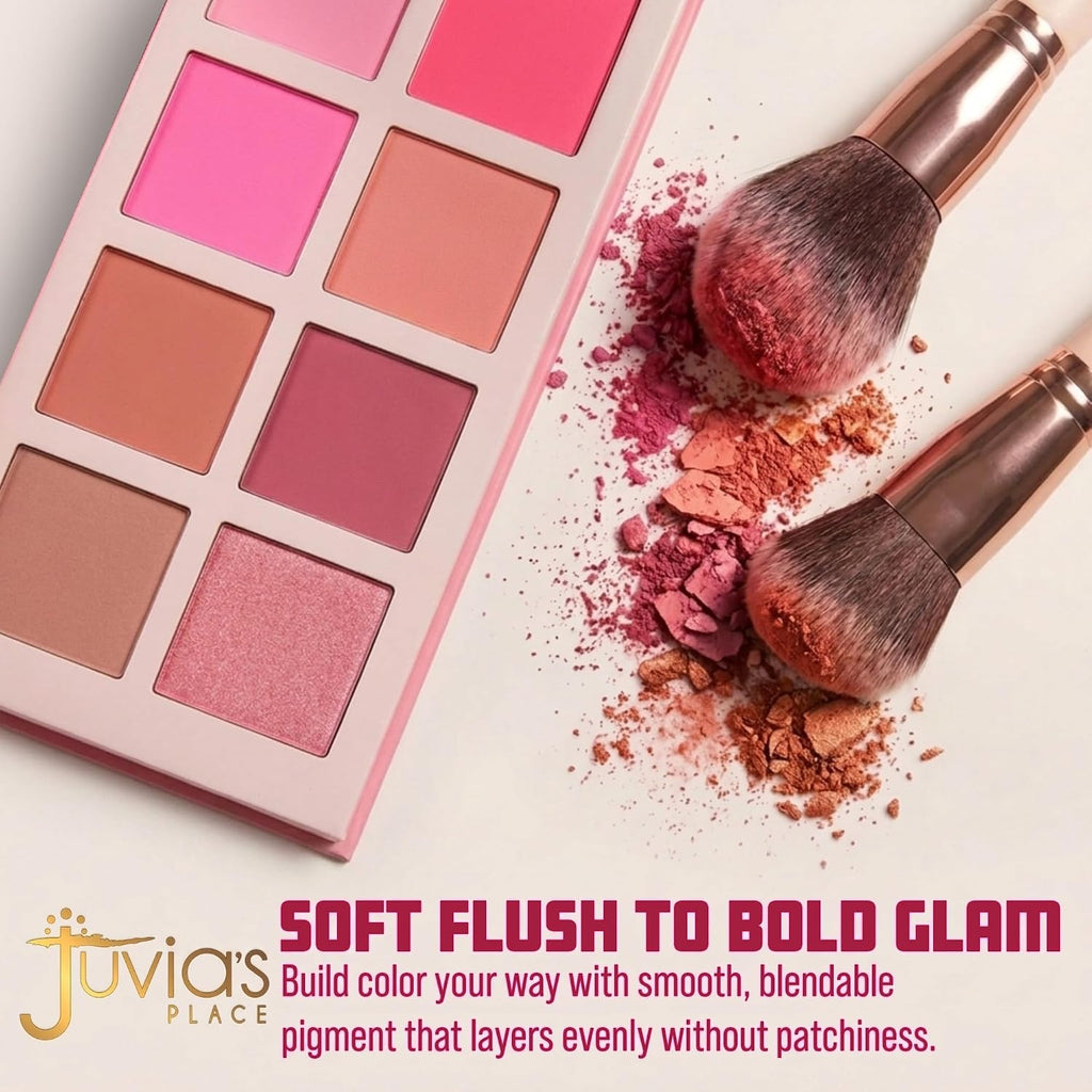 Juvia’s Place Blushed & Bronzed Blurring Pro Palette Volume 2 – 8 Shade Blush & Bronzed Palette, Matte & Shimmer Finishe