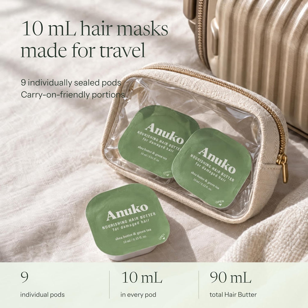 Hair Butter Travel Kit, Korean Hair Mask, 9 Pods, 3.04 fl oz