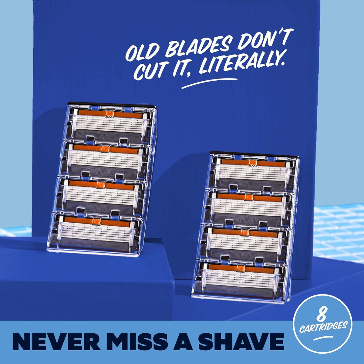 Dollar Shave Club - 6 Blade Razor Refills (8 Pack) - Razors for Men