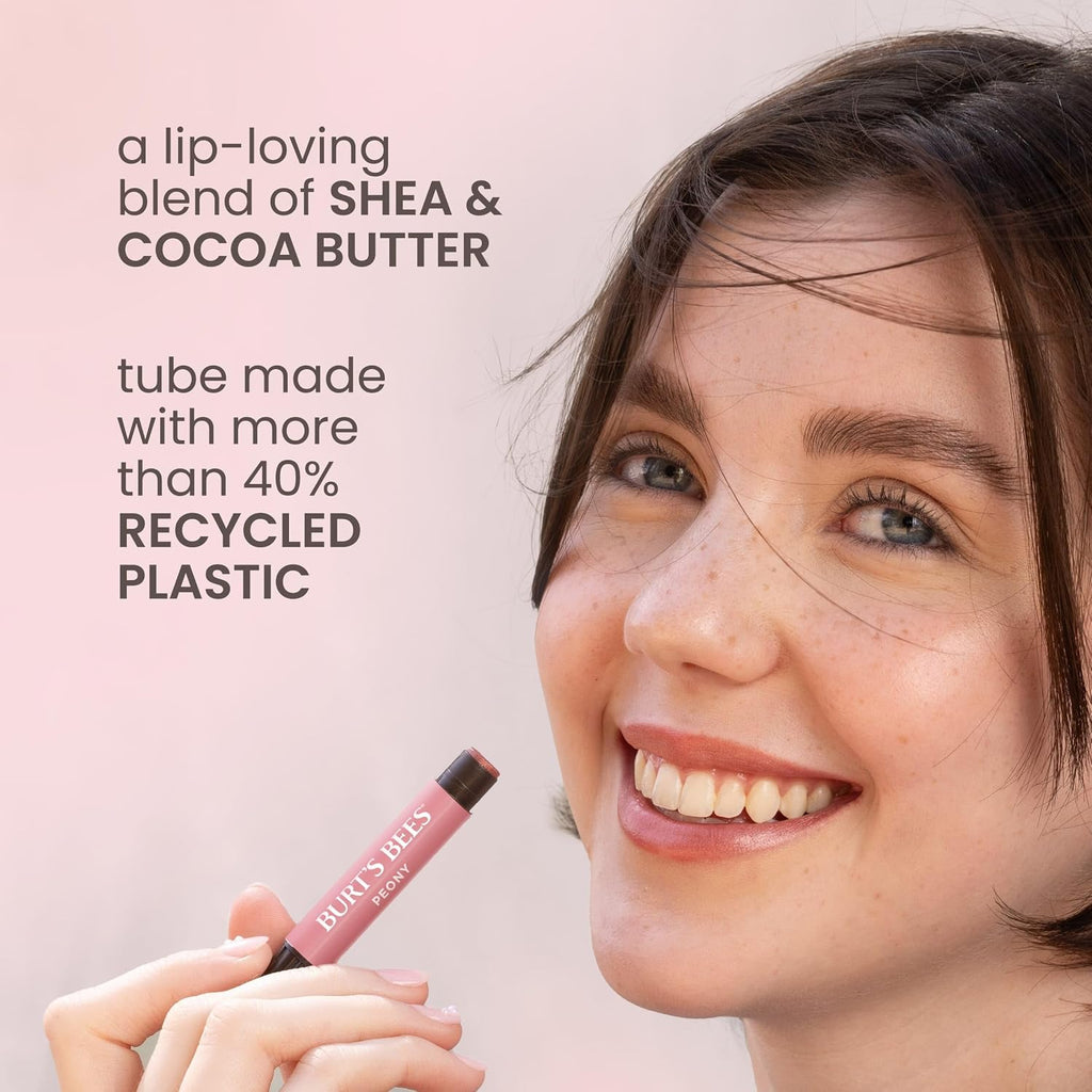 Burt's Bees Shimmer Lip Tint Set, Tinted Lip Balm Stick, Moisturizing for All Day Hydration with Natural Origin Glowy Pi