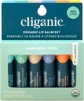 Cliganic Organic Lip Balm Set, 6 Flavors, 100% Natural for Dry Cracked Lips