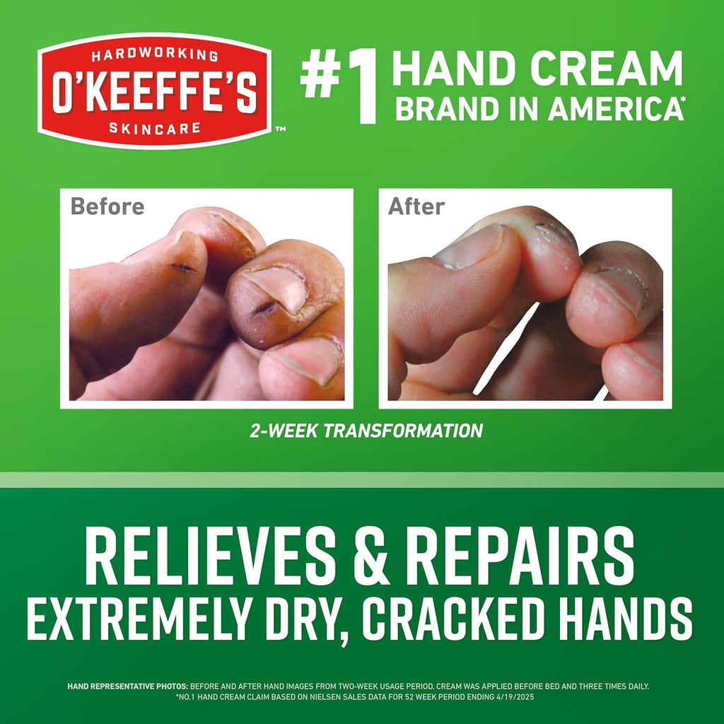O'Keeffe's Working Hands Cream for Extreme Dryness, 3.4 oz, 2-Pack